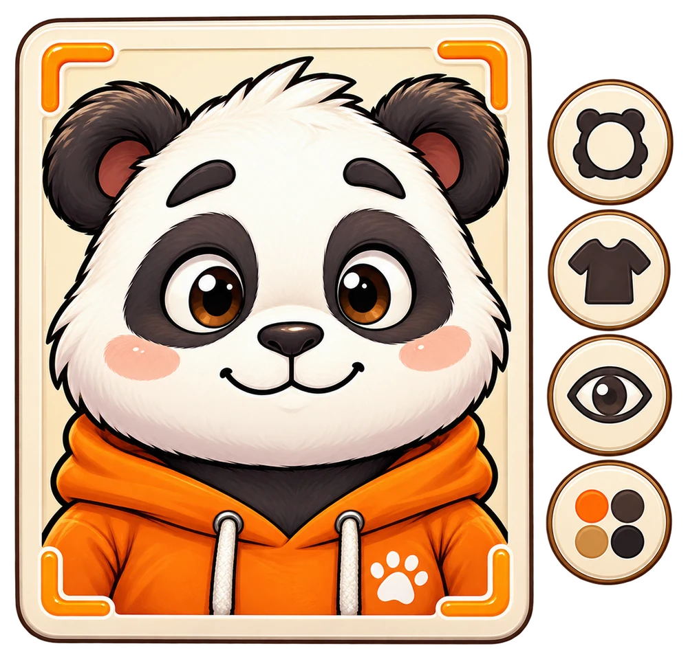 Jolly Panda mascot on a me.jollypanda.ir profile card